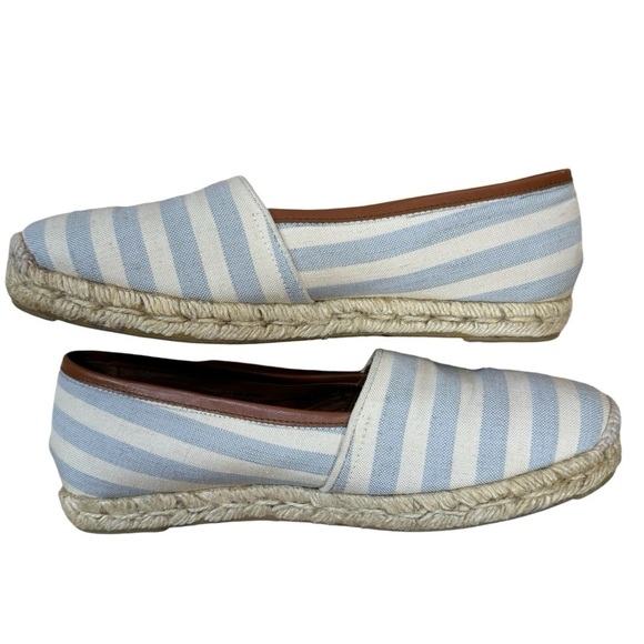 Hunter Adler Blue and White Striped Slip On Espadrilles Flats Womens Size 7 - Picture 3 of 10